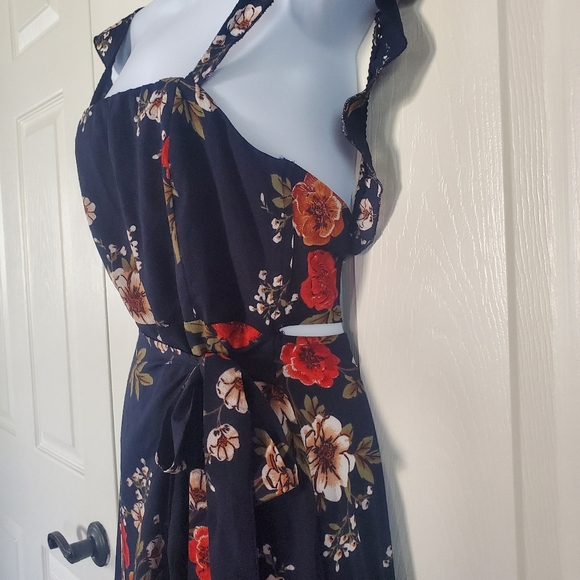 L'Atiste by Amy Floral Sleeveless Maxi Dress Wrap Front Tie Size Small - Picture 7 of 16